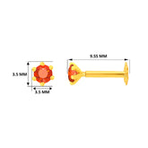 22K Yellow Gold Assorted Small Orange Nose Pin with Screwback with gold weight of 0.21g